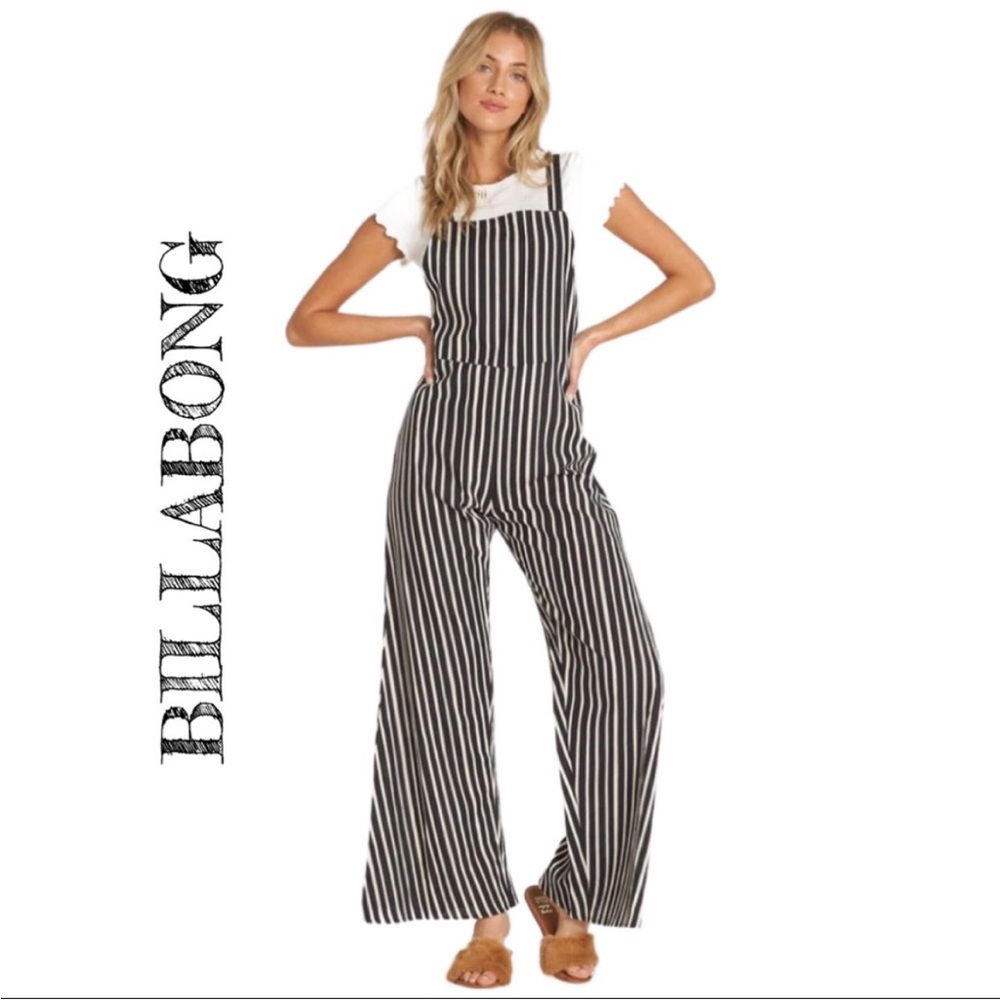 Billabong Monochrome Striped Jumpsuit
